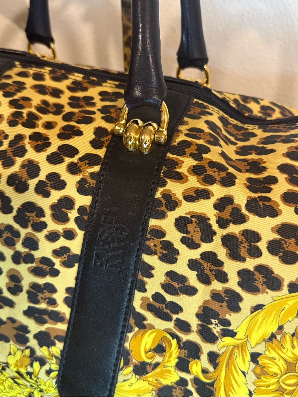 Gianni Versace Leopard & Baroque Print Weekender/Duffle Bag - Picture 3 of 13